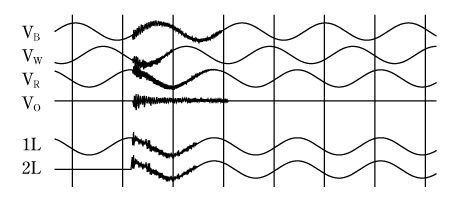 第6図　電圧波形例（投入サージ例）