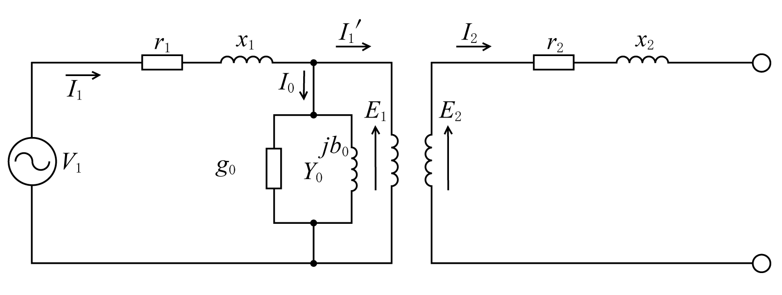 第5図　回転子が固定されている場合の等価回路